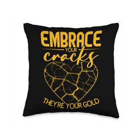 Kintsugi & Kintsukuroi Imperfect Japanese Art Pottery Throw Pillow