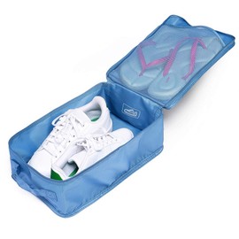 Travel Shoe Bags, Foldable Waterproof Shoe Puches Organizer-Double Layer (Sea Blue2)