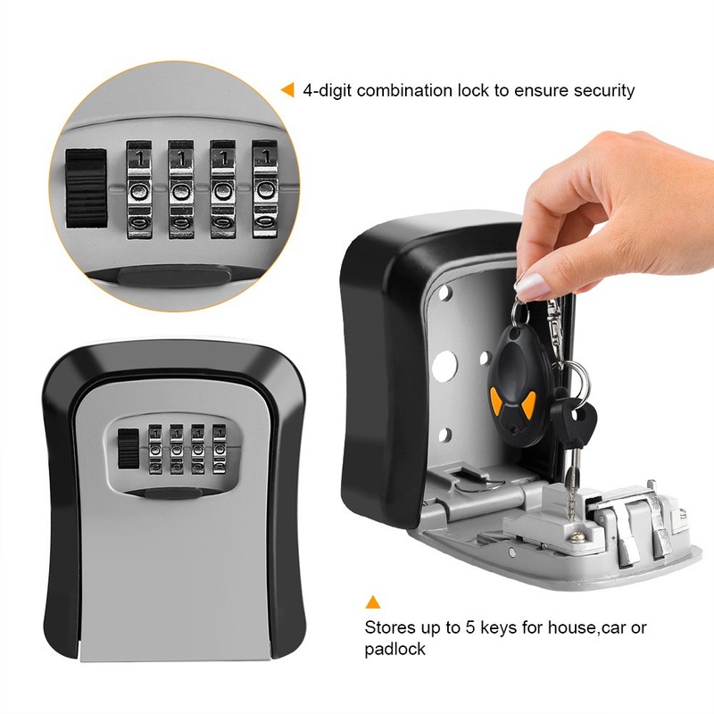 Wall Mount Key Code Safe, 4 Digit Key Safe Security