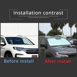 Windshield Sun Shade Compatible with 2016 2017 2018 2019 2020 2021 2022 2023 Honda Pilot SUV Accessories Car Silver Thicken 6-Layer UV Reflector Auto Front Window Sunshade Visor Shield Cover (1 pc)