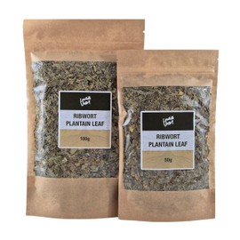 Lowhill Valley Ribwort Plantain Leaf - Cut and Dried Plantago lanceolata Leaves - For Respiratory Function and Digestive Well-being- Loose Herbal Tea - 100% Natural – 100g