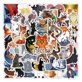 100PCS Warriors Cat Stickers for Water Bottles Laptop Luggage, Cute Stickers for Adults Teens Waterproof Vinyl Decals (K)