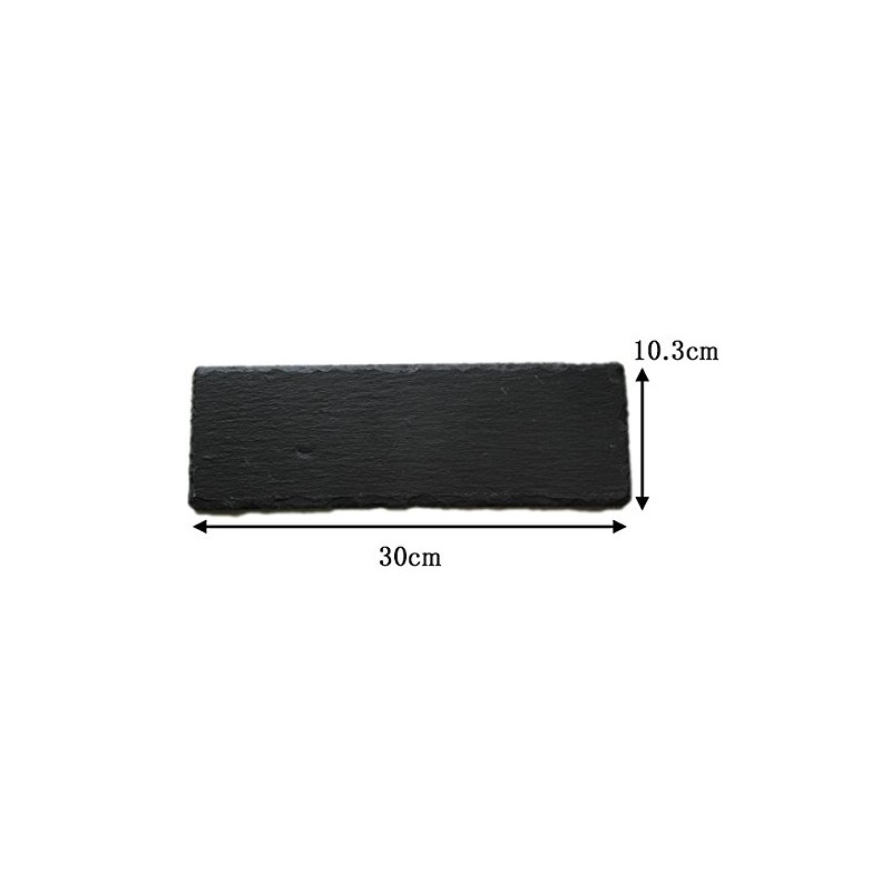 Slate Plate 30 cm Length Corner Slim [Rectangular Black Dinnerware Stone