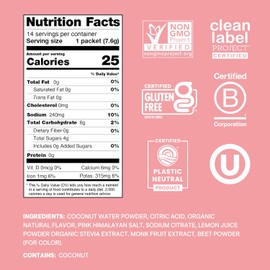 Cure Hydration | Plant-Based Electrolyte Drink Mix | No Added Sugar | FSA-HSA | Dehydration Relief Powder Made with Coconut Water | Non-GMO | Vegan | Pouch of 14 Packets - Strawberry Kiwi
