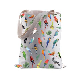 Parrot Tote Shoulder Bag - Art Lover's Gift - Bird Owner Shopping Bag