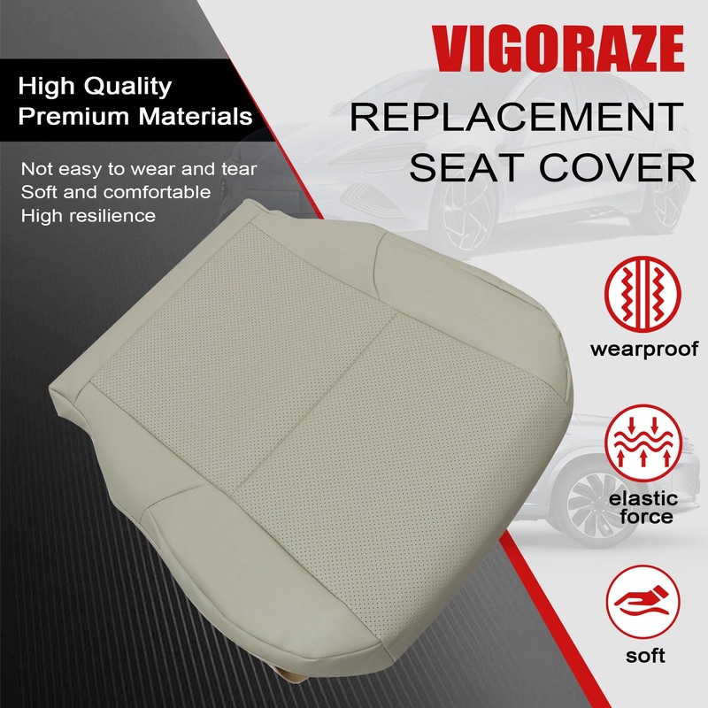 Vigoraze Driver Bottom Leather Replacement Seat Cover Tan #LA00 or