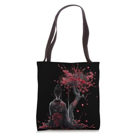 Japanese Geisha Japanese Samurai Girl Sakura Cherry Blossom Tote Bag