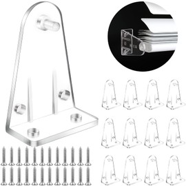 2 Inch 12pcs Blinds Hold Down Brackets, Clear Plastic Door Blinds Bottom Bracket, Blind Bottom Rail Hold Clips for Horizontal Blinds Shades Windows Doors