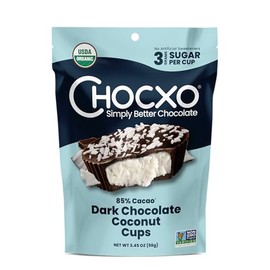CHOCXO Organic 85% Dark Chocolate Coconut Cups, 3.45 OZ