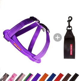 EzyDog Car Dog Harness with Seat Belt, Chest Harness Dog, Safety Harness Dog, Chest Plate' Harness for Small, Medium and Large Dogs, Reflective, Padded (M, Purple)