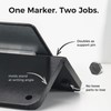 TOWON Glass Desktop Whiteboard with Wood Stand, Foldable, Black Square