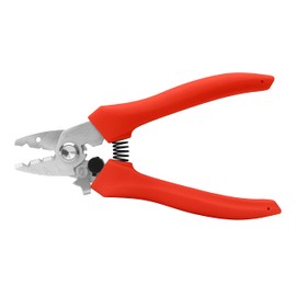 VAMPLIERS 5.5" Three Hole High Precision Fiber Optic Wire Stripper Tool. For Stripping Fiber Jacket, Buffer Coating & Micron Acrylate Coating from Fiber Core. High Carbon Alloy Steel with TPR Handles.