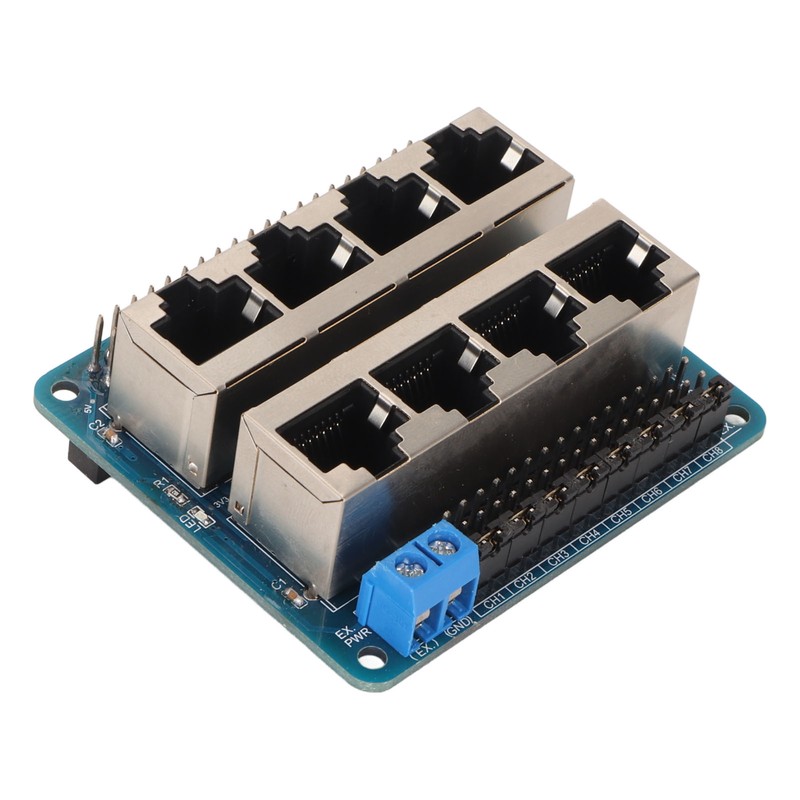 GPIO Breakout Board Professional 8 RJ45 Ports 40 Pin Power