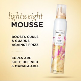 Pantene Curl Mousse For Curly Hair, Tames Frizz for Soft Touchable Curls, 6.6 Oz Each (Pack of 3)