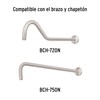 Foset Riviera R-308SN, Regadera acero inoxidable, 8", sin brazo, satinado