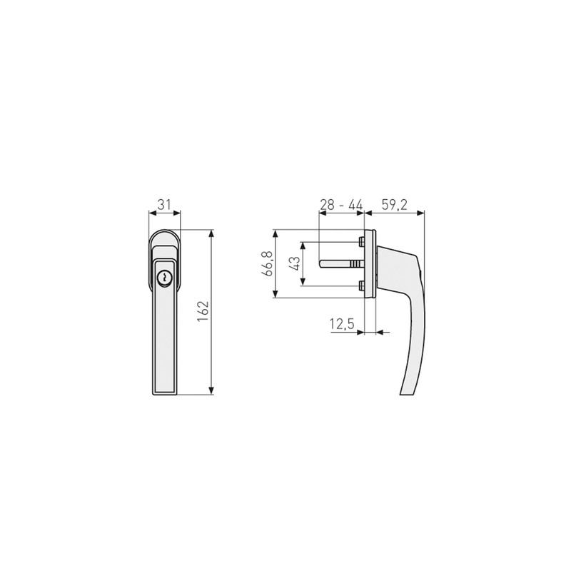 ABUS FG210 Lockable Window Handle - Window Knob with Push
