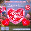 KOOY 6FT Long Valentine Inflatables Outdoor Decorations Heart Inflatable with
