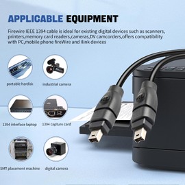 LBSC 4 pin to 4 pin Firewire Cable iLink DV Cable Firewire 400 IEEE 1394 Cord for Computer to Camera Camcorder (6ft,4Pin 400 to 4Pin 400)