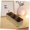 ABOOFAN Handwoven Storage Basket Three Compartment Desktop Organizer Box for