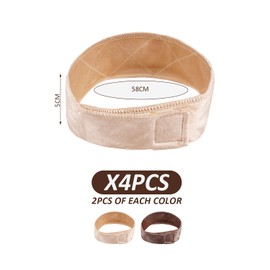 4 Wig Headbands, Velvet Headbands, Women's Grip Headbands, Adjustable Non-Slip Headbands to Fix the Headband and Prevent the Wig from Slipping