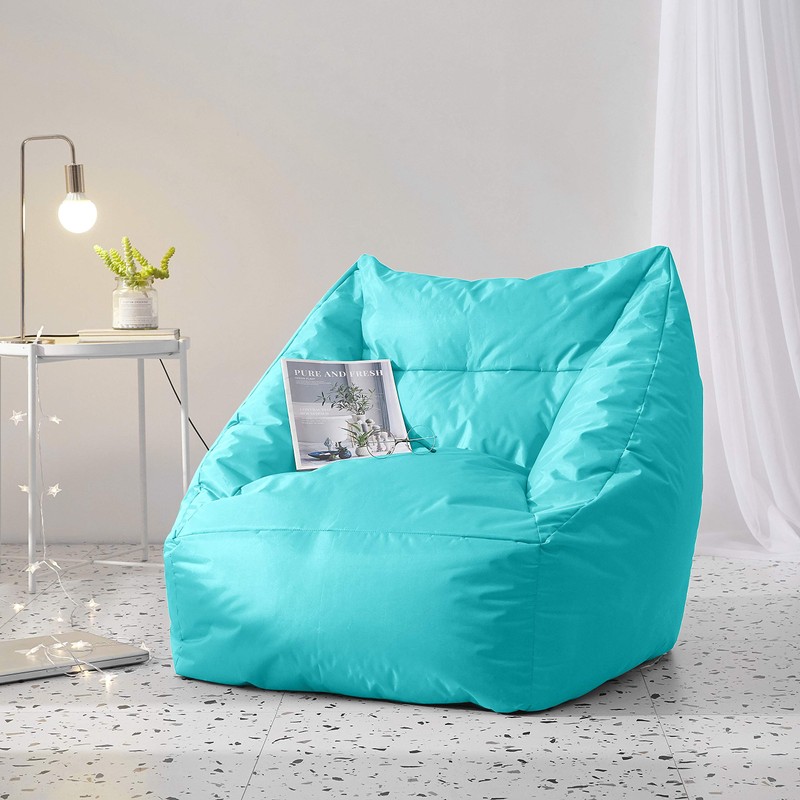 Urban Shop Structured Canvas Bean Bag Chair, Aqua