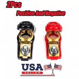 AQJ 1 Pair Car Battery Terminal Connector Post Positive+Negat