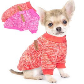 2 Pieces Dog Sweaters for Small Dogs Fall Winter Dog Clothes Female Fleece Puppy Sweaters Warm Thick Outfit Pet Small Dog Sweater for Boy Girl Dogs Teacup Yorkie Chihuahua,XXS