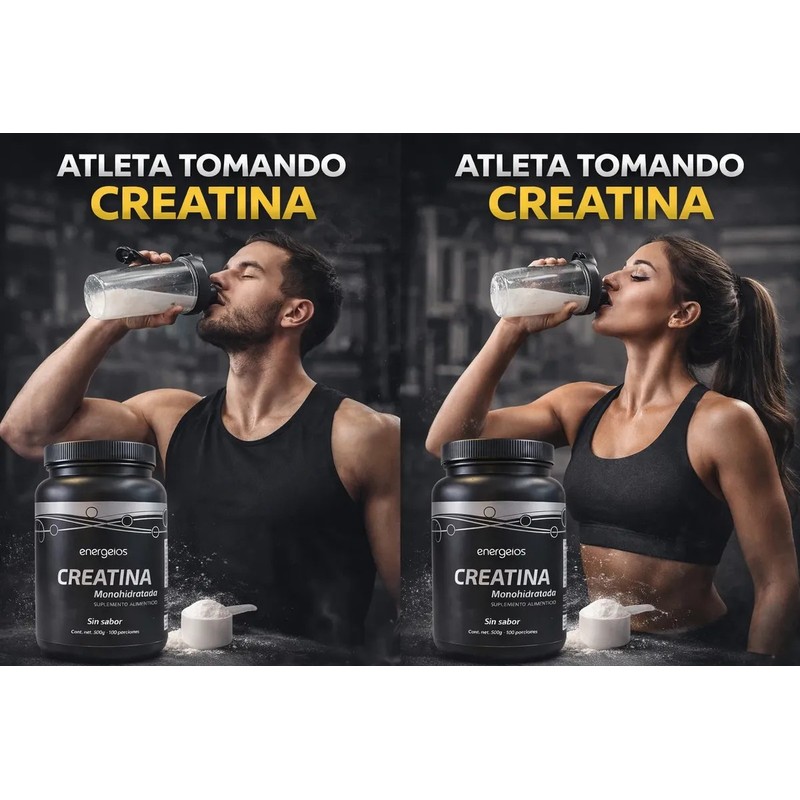 Biotina 120 Caps Y Creatina Monohidratada 500mg Energios Sin Sabor