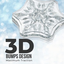 devembr Snowboard Stomp Pad, 3D Clear Snowflake Snowboard Stomp Pads, PVC Material, 5 x 5 cm, Pack of 3, Silver