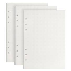 GYSRXS 3 Pack A5 Notebook Refill 135 Sheets Dotted Refills Paper 6 Holes Refillable Binder Paper for A5 Notebook Diary Book Sketch Painting