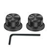 XIYANGJUAN 2Pcs Black Top Hat Guitar Knobs 1/4" Aluminium Volume