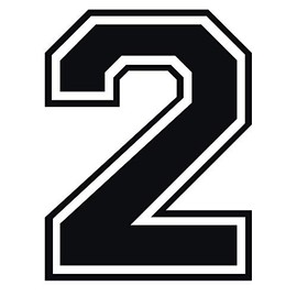 Applicable Pun Varsity Number 2 - Vinyl Decal - Black 7 Inches Tall