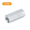 sourcing map 3pcs M14x19x45mm Coupling Nuts - Galvanized Carbon Steel