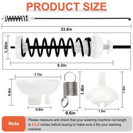 Updated W10780048 Washer Suspension Rod Kit (4pcs) with W10400895 Suspension Springs (4pcs) Compatible with Whirlpool Kenmore Amana Maytag Washing Machine WTW4800XQ1 WTW4800XQ2 WTW4800XQ4