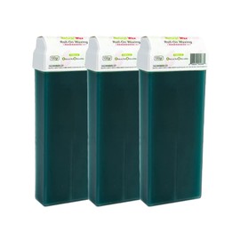 Natural Wax Roll-On Hair Removal Cartridge - 100% Organic Roller Wax, No Residue (Pack of 3)