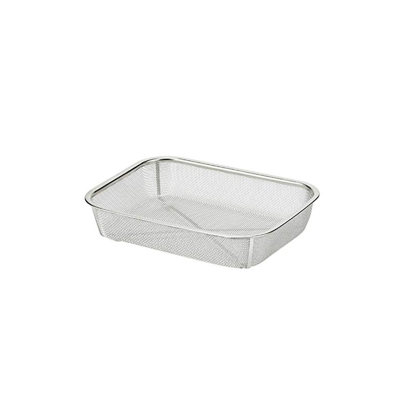 Pearl Metal Square Colander 265×210 mm Stainless Steel At Aqua