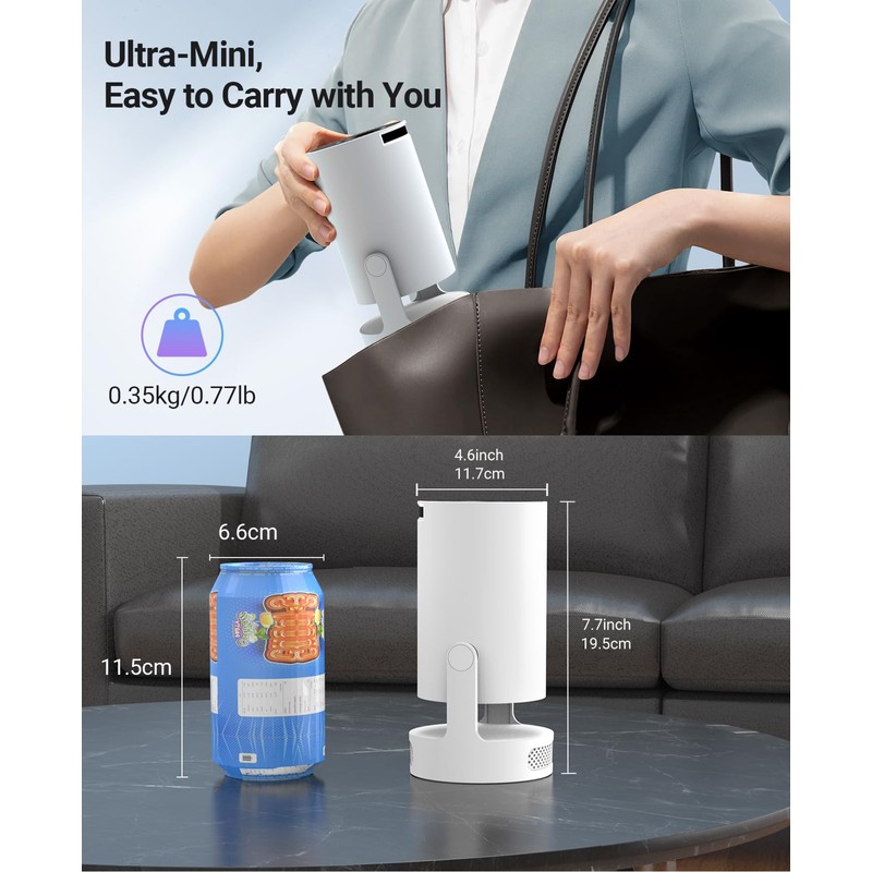 Amz Camel Mini Projector with WiFi 6 and Bluetooth 5.4,