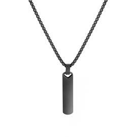 JJDreams Bar Necklace Long Pendant for Women and Men Adjustable Necklace Square Necklace Bar Pendant Necklace,Black