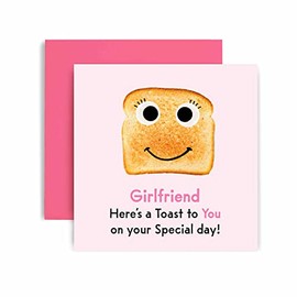 Huxters Birthday Cards for Women Girlfriend – Special Toast to Happy Birthday Card for Birthday, Girlfriend Birthday Card with Lovely Pink Envelope – Funny Birthday Card (Girlfriend)