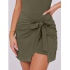 Caracilia Women Summer Sleeveless Bodycon Tie Cinched Waist Romper Skort