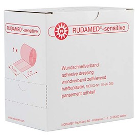RUDAMED Sensitive Wound Bandage Rolled from Non-Woven Fabric White