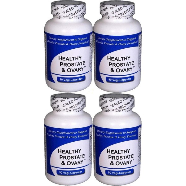 Healthy Prostate and Ovary (4 Bottles Contain a Total of 360 Vegi-Capsules) - Concentrated Herbal Blend - with Crinum Latifolium, Vegan Kosher Caps. Prostate Herbs for Optimal Support*