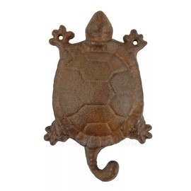 Cast Iron Turtle Wall Hook – Nautical Rustic Decor for Towel, Key & Coat Hanging