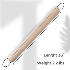 Sunolga 2 Packs 36 Inches 2.2LB Weighted Door Draft Stopper Filled with Glass Beads & Cotton, Removable Machine Washable Sound Proof Under Door Draft Blocker with Anti-Abrasion Bottom for Door, Beige