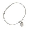 7 inch Oval Eye Hook Bangle Bracelet w/St. Monica in