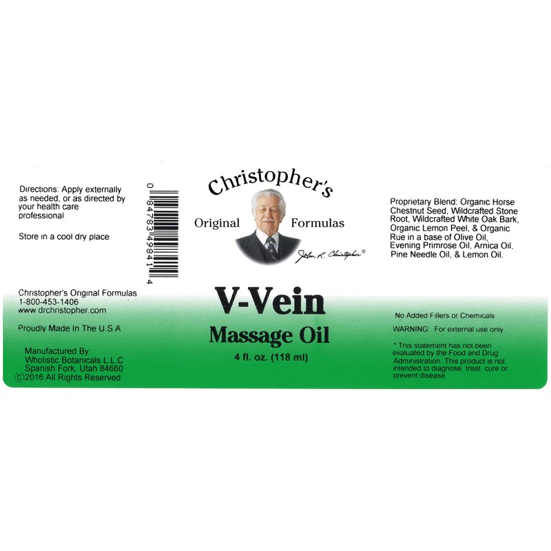 Christopher’s Original Formulas V-Vein Massage Oil, 4 fl oz |