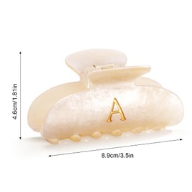 CWJCYTNSN 2 PCS Acrylic Letter Hair Clips for Women Non-slip Glitter Claw Clips for Thick Thin Hair Stylish "A" Hair Claw Teacher Hair Clips Elegant Hair Accessory Girls Large Hair Clip