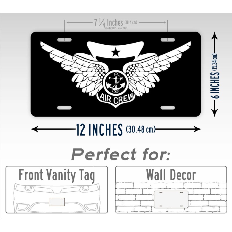 SignsAndTagsOnline.com Combat Aircrew Wings License Plate Veteran Wings Auto Tag