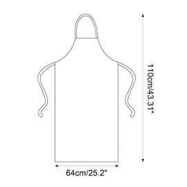 Aomhrek Apron Waterproof and Oil Resistant, Smock Apron No Flaking, Apron Men and Women, Grill Apron for Waist Size Can Be Adjusted, Suitable for Water Scenes in the Kitchen, gray