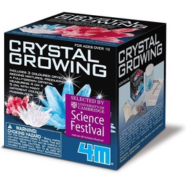 4M Crystal Growing Science Kit - 3 Colored Crystals - Easy DIY STEM Toys Lab Experiment Specimens, A Great Educational Gift for Kids & Teens, Boys & Girls Ages 10+